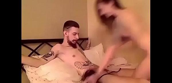  Shy girl gets a facial from his big dick